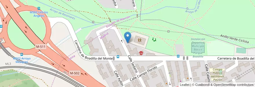 Mapa de ubicacion de Aparcabicis Centro Cultural Campamento en Испания, Мадрид, Мадрид, Área Metropolitana De Madrid Y Corredor Del Henares, Мадрид.