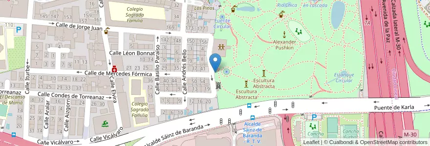 Mapa de ubicacion de Aparcabicis Centro Cultural Quinta del Berro en إسبانيا, منطقة مدريد, منطقة مدريد, Área Metropolitana De Madrid Y Corredor Del Henares, مدريد.