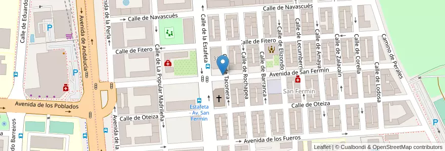 Mapa de ubicacion de Aparcabicis Centro Cultural San Fermín en إسبانيا, منطقة مدريد, منطقة مدريد, Área Metropolitana De Madrid Y Corredor Del Henares, مدريد.