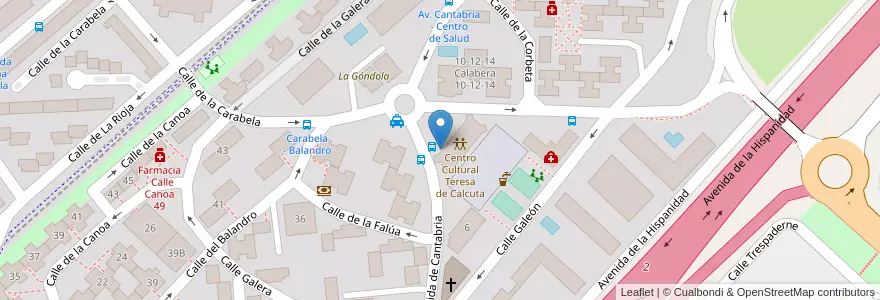 Mapa de ubicacion de Aparcabicis Centro Cultural Teresa de Calcuta en Испания, Мадрид, Мадрид, Área Metropolitana De Madrid Y Corredor Del Henares, Мадрид.