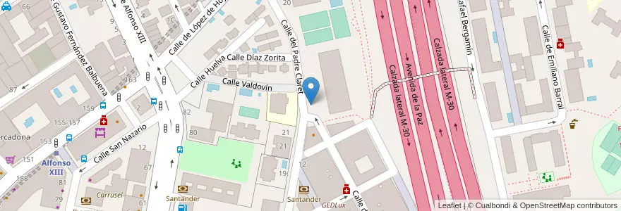 Mapa de ubicacion de Aparcabicis Centro de Bachillerato Fomento Fundación en Spanien, Autonome Gemeinschaft Madrid, Autonome Gemeinschaft Madrid, Área Metropolitana De Madrid Y Corredor Del Henares, Madrid.