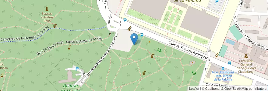 Mapa de ubicacion de Aparcabicis Centro de Iniciativas Ambientales Dehesa de la Villa en 西班牙, Comunidad De Madrid, Comunidad De Madrid, Área Metropolitana De Madrid Y Corredor Del Henares, Madrid.