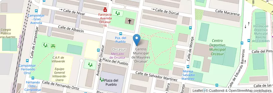 Mapa de ubicacion de Aparcabicis Centro de mayores Orcasur en Spanje, Comunidad De Madrid, Comunidad De Madrid, Área Metropolitana De Madrid Y Corredor Del Henares, Madrid.