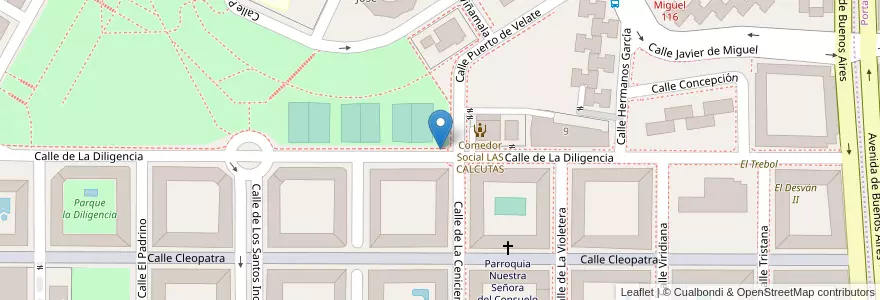 Mapa de ubicacion de Aparcabicis Centro Deportivo López Villegas en Spain, Community Of Madrid, Community Of Madrid, Área Metropolitana De Madrid Y Corredor Del Henares, Madrid.
