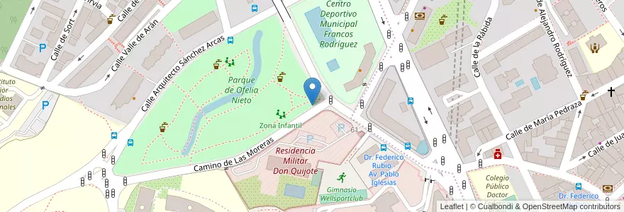 Mapa de ubicacion de Aparcabicis Centro Deportivo Municipal Francos Rodríguez en اسپانیا, بخش خودمختار مادرید, بخش خودمختار مادرید, Área Metropolitana De Madrid Y Corredor Del Henares, مادرید.
