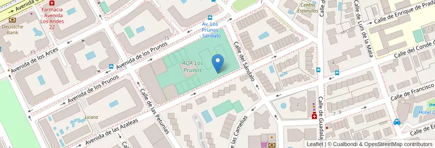 Mapa de ubicacion de Aparcabicis Centro Deportivo Municipal Los Prunos en Испания, Мадрид, Мадрид, Área Metropolitana De Madrid Y Corredor Del Henares, Мадрид.