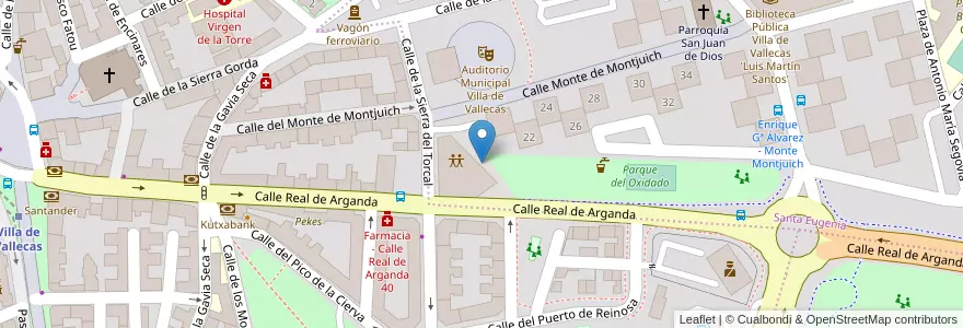 Mapa de ubicacion de Aparcabicis Centro Juvenil Cerro de Vacas en إسبانيا, منطقة مدريد, منطقة مدريد, Área Metropolitana De Madrid Y Corredor Del Henares, مدريد.