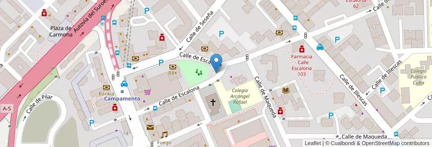 Mapa de ubicacion de Aparcabicis Colegio Arcángel Rafael en Spain, Community Of Madrid, Community Of Madrid, Área Metropolitana De Madrid Y Corredor Del Henares, Madrid.