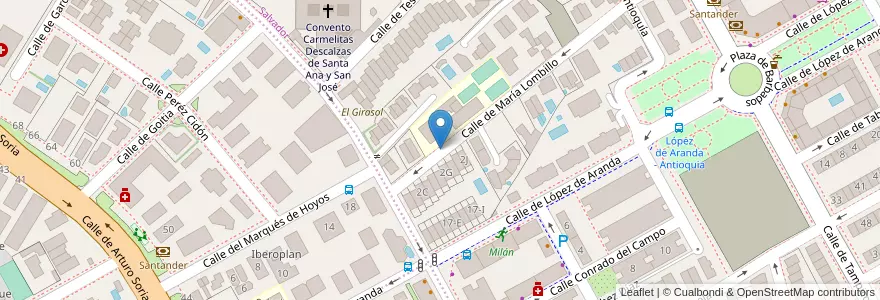 Mapa de ubicacion de Aparcabicis Colegio Brains en Spanje, Comunidad De Madrid, Comunidad De Madrid, Área Metropolitana De Madrid Y Corredor Del Henares, Madrid.