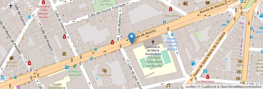 Mapa de ubicacion de Aparcabicis Colegio de los Salesianos en Sepanyol, Comunidad De Madrid, Comunidad De Madrid, Área Metropolitana De Madrid Y Corredor Del Henares, Madrid.