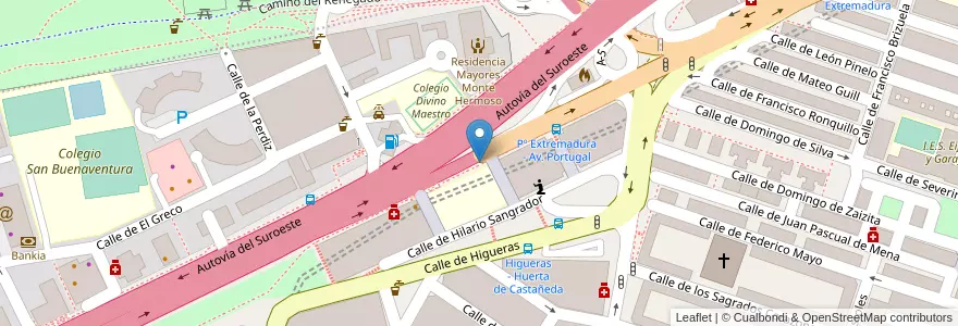 Mapa de ubicacion de Aparcabicis Colegio Divino Maestro en 西班牙, Comunidad De Madrid, Comunidad De Madrid, Área Metropolitana De Madrid Y Corredor Del Henares, Madrid.