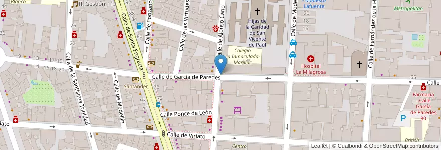 Mapa de ubicacion de Aparcabicis Colegio Inmaculada-Marillac en إسبانيا, منطقة مدريد, منطقة مدريد, Área Metropolitana De Madrid Y Corredor Del Henares, مدريد.