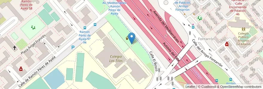 Mapa de ubicacion de Aparcabicis Colegio Los Tilos-Tajamar en 西班牙, Comunidad De Madrid, Comunidad De Madrid, Área Metropolitana De Madrid Y Corredor Del Henares, Madrid.