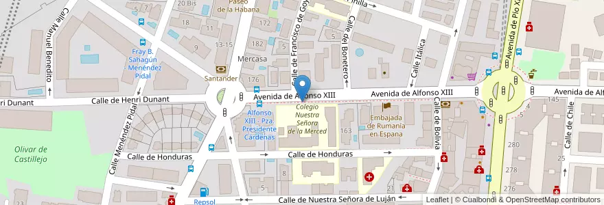 Mapa de ubicacion de Aparcabicis Colegio Nuestra Señora de la Merced en Испания, Мадрид, Мадрид, Área Metropolitana De Madrid Y Corredor Del Henares, Мадрид.