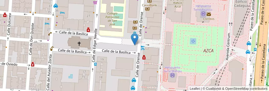 Mapa de ubicacion de Aparcabicis Colegio Patrocinio de San José en 스페인, Comunidad De Madrid, Comunidad De Madrid, Área Metropolitana De Madrid Y Corredor Del Henares, 마드리드.