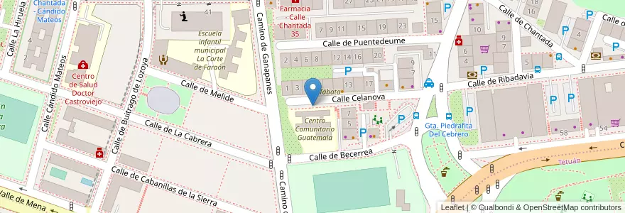 Mapa de ubicacion de Aparcabicis Colegio Público Guatemala en Spanje, Comunidad De Madrid, Comunidad De Madrid, Área Metropolitana De Madrid Y Corredor Del Henares, Madrid.
