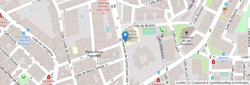 Mapa de ubicacion de Aparcabicis Colegio Público La Guindalera en Spanien, Autonome Gemeinschaft Madrid, Autonome Gemeinschaft Madrid, Área Metropolitana De Madrid Y Corredor Del Henares, Madrid.