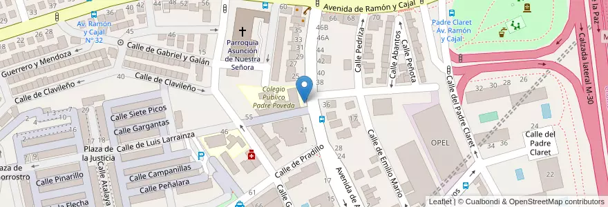 Mapa de ubicacion de Aparcabicis Colégio Público Padre Poveda en Spanje, Comunidad De Madrid, Comunidad De Madrid, Área Metropolitana De Madrid Y Corredor Del Henares, Madrid.