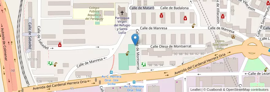Mapa de ubicacion de Aparcabicis Colegio República de Paraguay en إسبانيا, منطقة مدريد, منطقة مدريد, Área Metropolitana De Madrid Y Corredor Del Henares, مدريد.