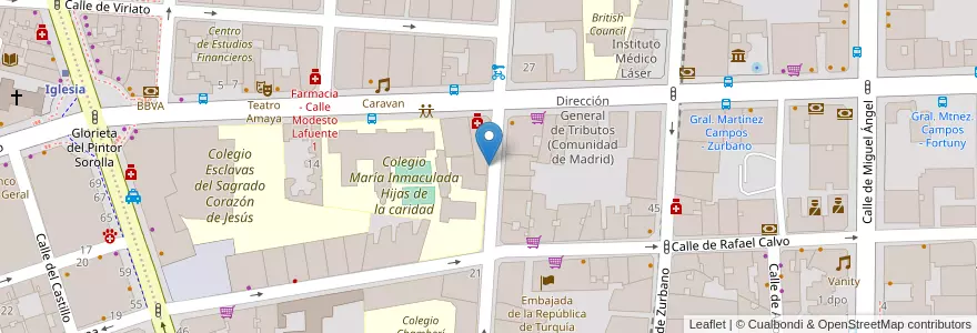 Mapa de ubicacion de Aparcabicis Colegio San José en Espagne, Communauté De Madrid, Communauté De Madrid, Área Metropolitana De Madrid Y Corredor Del Henares, Madrid.
