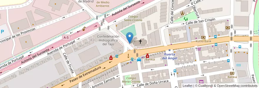 Mapa de ubicacion de Aparcabicis Colegio Santa Cristina en Espagne, Communauté De Madrid, Communauté De Madrid, Área Metropolitana De Madrid Y Corredor Del Henares, Madrid.