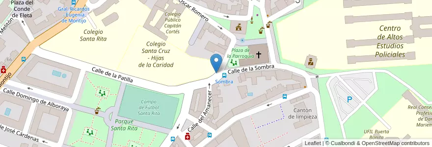 Mapa de ubicacion de Aparcabicis Colegio Santa Cruz en Испания, Мадрид, Мадрид, Área Metropolitana De Madrid Y Corredor Del Henares, Мадрид.