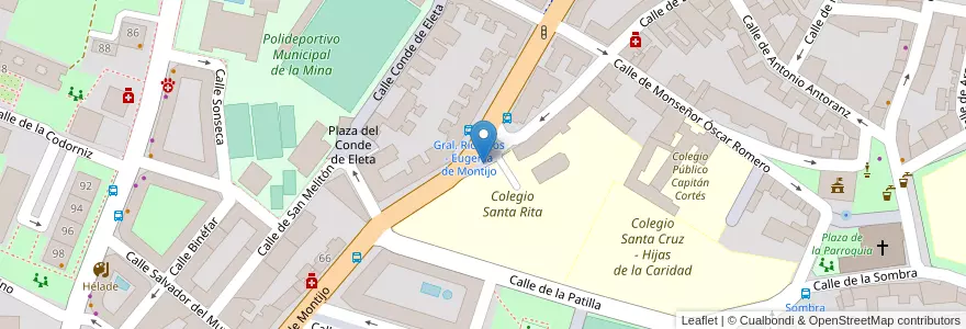 Mapa de ubicacion de Aparcabicis Colegio Santa Rita en España, Comunidad De Madrid, Comunidad De Madrid, Área Metropolitana De Madrid Y Corredor Del Henares, Madrid.
