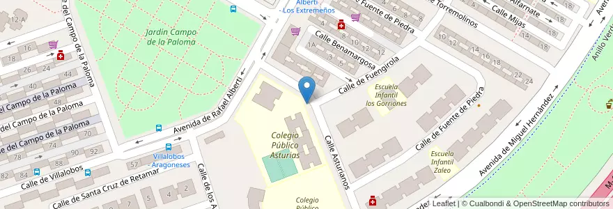 Mapa de ubicacion de Aparcabicis Colegio Tolosa Latour en Sepanyol, Comunidad De Madrid, Comunidad De Madrid, Área Metropolitana De Madrid Y Corredor Del Henares, Madrid.