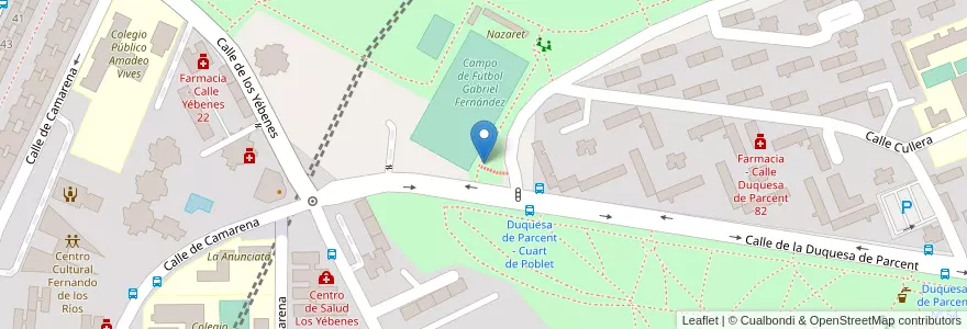 Mapa de ubicacion de Aparcabicis Complejo deportivo Gabriel Fernández en 西班牙, Comunidad De Madrid, Comunidad De Madrid, Área Metropolitana De Madrid Y Corredor Del Henares, Madrid.