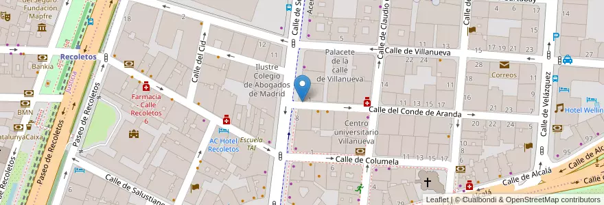 Mapa de ubicacion de Aparcabicis Conde de Aranda en Espanha, Comunidade De Madrid, Comunidade De Madrid, Área Metropolitana De Madrid Y Corredor Del Henares, Madrid.