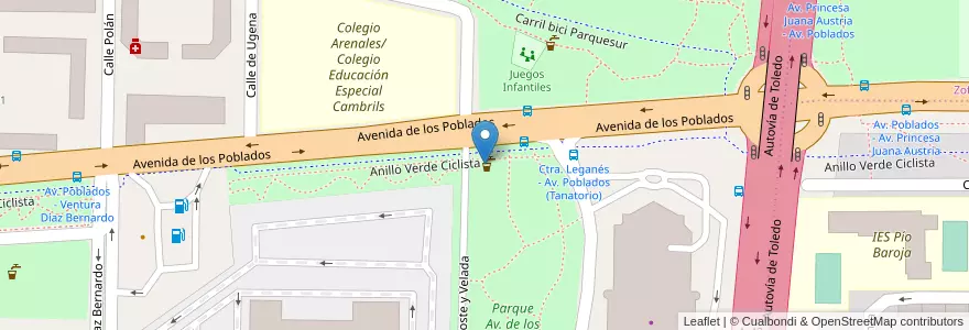Mapa de ubicacion de Aparcabicis EMT en Испания, Мадрид, Мадрид, Área Metropolitana De Madrid Y Corredor Del Henares, Мадрид.