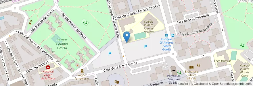Mapa de ubicacion de Aparcabicis Escuela Municipal de Música en Spanien, Autonome Gemeinschaft Madrid, Autonome Gemeinschaft Madrid, Área Metropolitana De Madrid Y Corredor Del Henares, Madrid.
