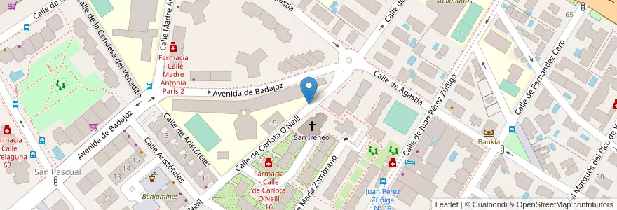 Mapa de ubicacion de Aparcabicis Escuela Oficial de Idiomas en Spagna, Comunidad De Madrid, Comunidad De Madrid, Área Metropolitana De Madrid Y Corredor Del Henares, Madrid.