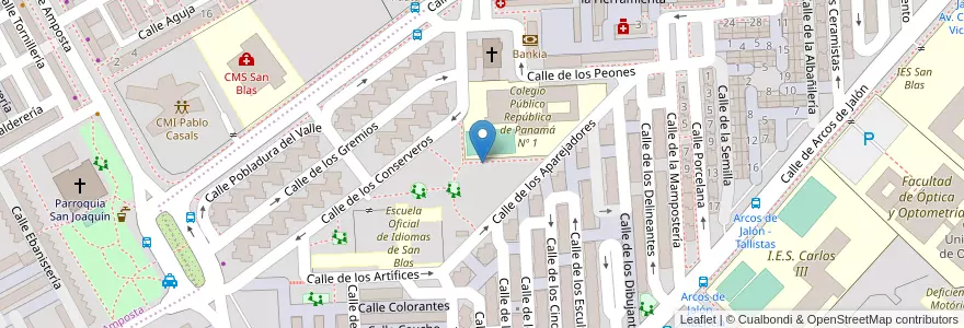 Mapa de ubicacion de Aparcabicis Escuela oficial de Idiomas en İspanya, Comunidad De Madrid, Comunidad De Madrid, Área Metropolitana De Madrid Y Corredor Del Henares, Madrid.