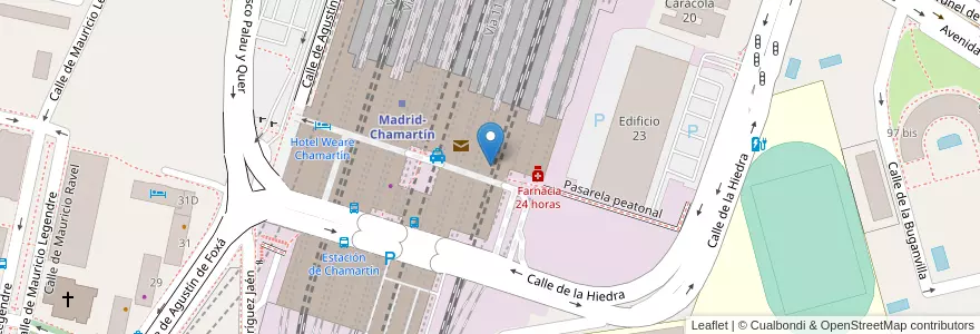 Mapa de ubicacion de Aparcabicis Estación Chamartín en 西班牙, Comunidad De Madrid, Comunidad De Madrid, Área Metropolitana De Madrid Y Corredor Del Henares, Madrid.