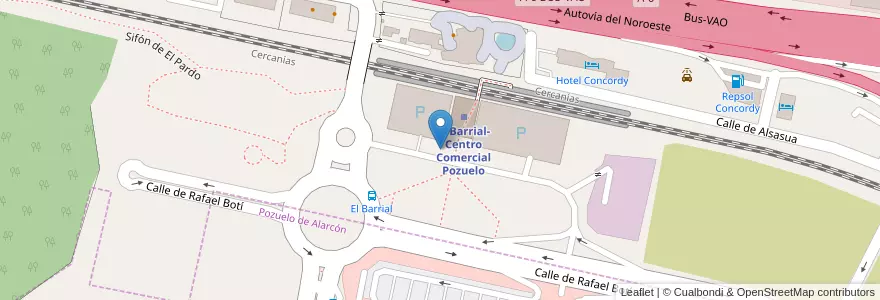 Mapa de ubicacion de Aparcabicis Estación El Barrial en إسبانيا, منطقة مدريد, منطقة مدريد, Área Metropolitana De Madrid Y Corredor Del Henares, مدريد.