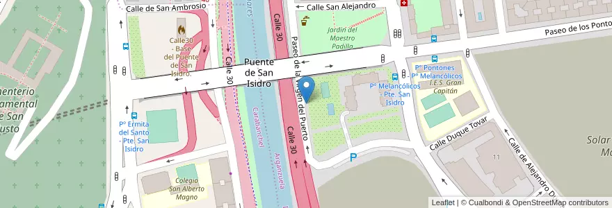 Mapa de ubicacion de Aparcabicis Estadio Vicente Calderón en Espanha, Comunidade De Madrid, Comunidade De Madrid, Área Metropolitana De Madrid Y Corredor Del Henares, Madrid.