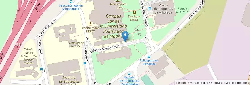 Mapa de ubicacion de Aparcabicis EU Informática en İspanya, Comunidad De Madrid, Comunidad De Madrid, Área Metropolitana De Madrid Y Corredor Del Henares, Madrid.