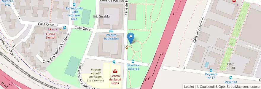 Mapa de ubicacion de Aparcabicis Euterpe en Espanha, Comunidade De Madrid, Comunidade De Madrid, Área Metropolitana De Madrid Y Corredor Del Henares, Madrid.