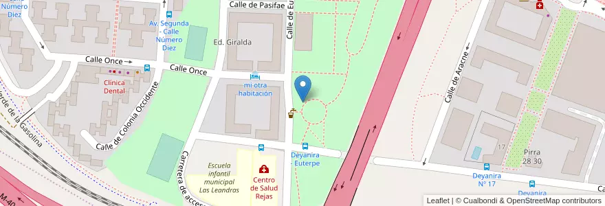 Mapa de ubicacion de Aparcabicis Euterpe en Испания, Мадрид, Мадрид, Área Metropolitana De Madrid Y Corredor Del Henares, Мадрид.