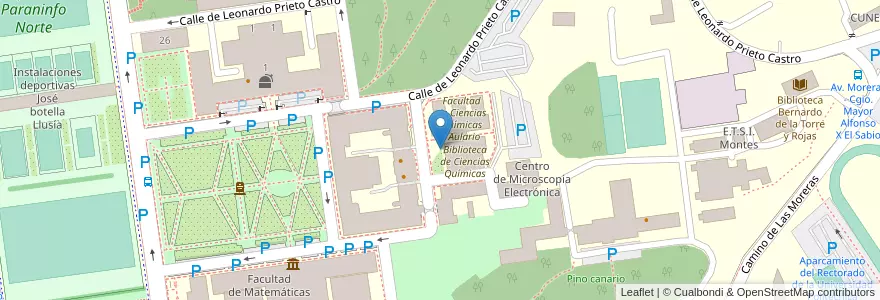 Mapa de ubicacion de Aparcabicis Facultad CC Químicas en Spain, Community Of Madrid, Community Of Madrid, Área Metropolitana De Madrid Y Corredor Del Henares, Madrid.