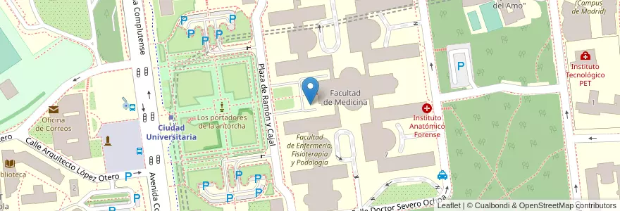Mapa de ubicacion de Aparcabicis Facultad Medicina en إسبانيا, منطقة مدريد, منطقة مدريد, Área Metropolitana De Madrid Y Corredor Del Henares, مدريد.