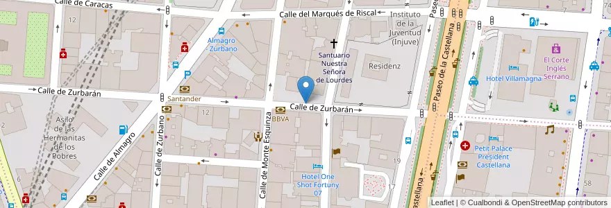 Mapa de ubicacion de Aparcabicis Goethe Institut en Испания, Мадрид, Мадрид, Área Metropolitana De Madrid Y Corredor Del Henares, Мадрид.