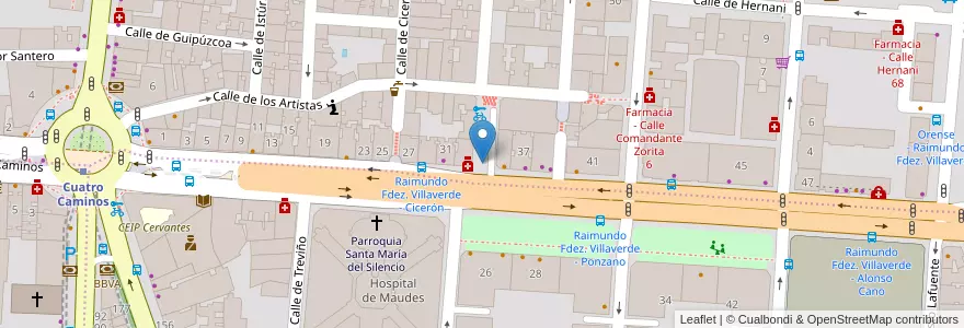 Mapa de ubicacion de Aparcabicis Hospital de Jornaleros en Spanje, Comunidad De Madrid, Comunidad De Madrid, Área Metropolitana De Madrid Y Corredor Del Henares, Madrid.