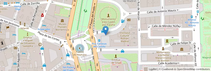Mapa de ubicacion de Aparcabicis Hotel Ritz en España, Comunidad De Madrid, Comunidad De Madrid, Área Metropolitana De Madrid Y Corredor Del Henares, Madrid.