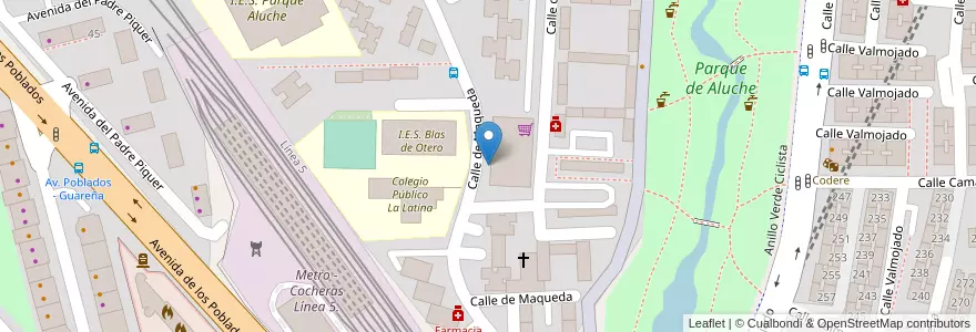 Mapa de ubicacion de Aparcabicis IES Blas de Otero en スペイン, マドリード州, Comunidad De Madrid, Área Metropolitana De Madrid Y Corredor Del Henares, Madrid.