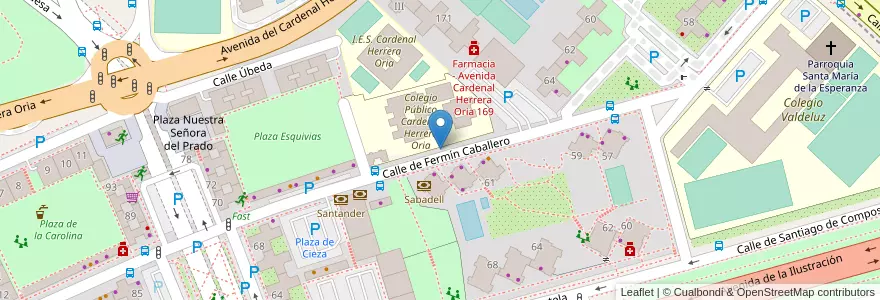 Mapa de ubicacion de Aparcabicis IES Cardenal Herrera Oria en 스페인, Comunidad De Madrid, Comunidad De Madrid, Área Metropolitana De Madrid Y Corredor Del Henares, 마드리드.