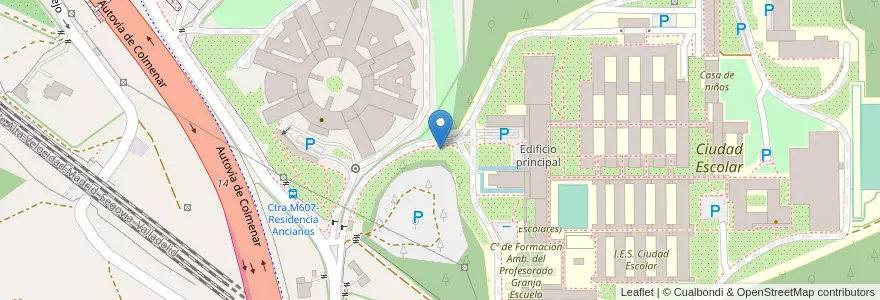 Mapa de ubicacion de Aparcabicis IES Ciudad Escolar en Испания, Мадрид, Мадрид, Área Metropolitana De Madrid Y Corredor Del Henares, Мадрид.