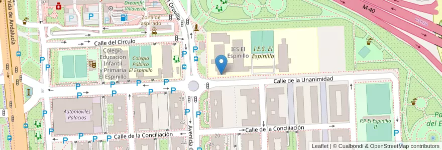 Mapa de ubicacion de Aparcabicis IES El Espinillo en 스페인, Comunidad De Madrid, Comunidad De Madrid, Área Metropolitana De Madrid Y Corredor Del Henares, 마드리드.