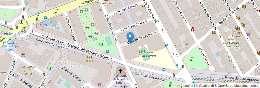 Mapa de ubicacion de Aparcabicis IES Juan de la Cierva en اسپانیا, بخش خودمختار مادرید, بخش خودمختار مادرید, Área Metropolitana De Madrid Y Corredor Del Henares, مادرید.